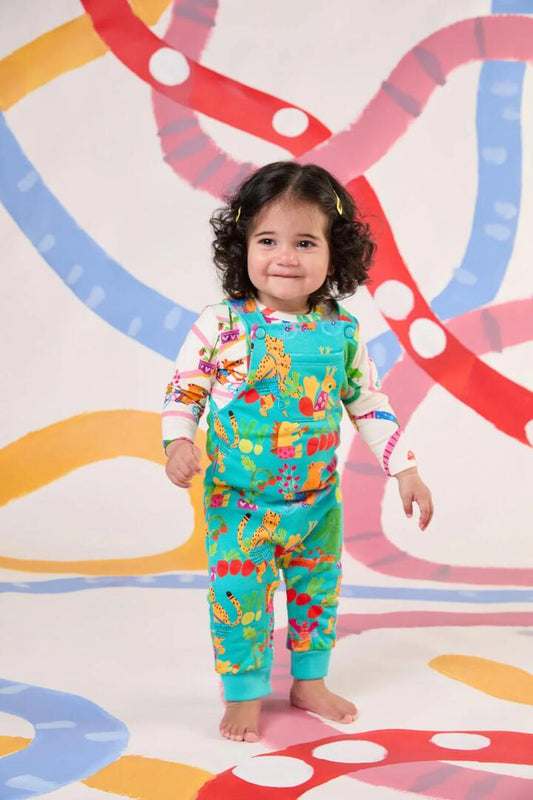 Image of a model wearing Pants. Productname: Riding Baby Overalls in Green colour by brand - Gorman