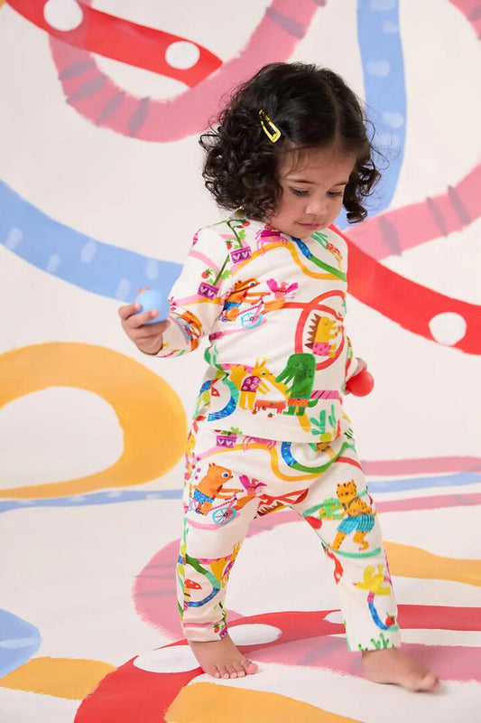 Image of a model wearing Pants. Productname: Swirl Baby Legging in Cream colour by brand - Gorman