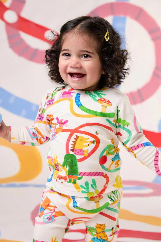 Image of a model wearing Tops. Productname: Swirl Baby LS Tee in Cream colour by brand - Gorman