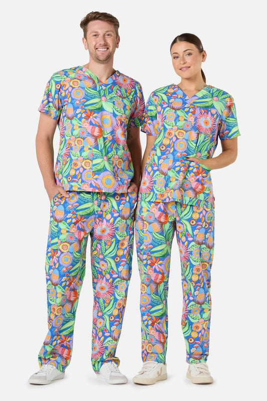 Image of a model wearing Uniforms & Workwear. Productname: Garden Scrub Set in Blue colour by brand - Gorman