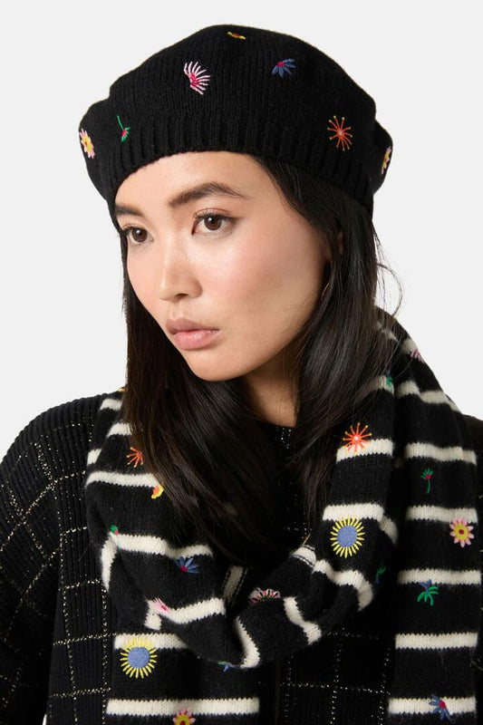 Image of a model wearing Tops. Productname: Boom Blooms Beret in Multi colour by brand - Gorman