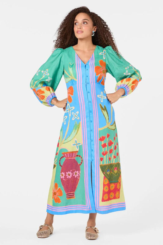 Image of Dresses. Productname: Amphora Long Dress in Print colour by brand - Gorman