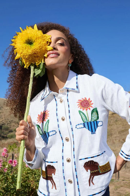 Image of a model wearing Tops. Productname: The Horses Shirt in Print colour by brand - Gorman