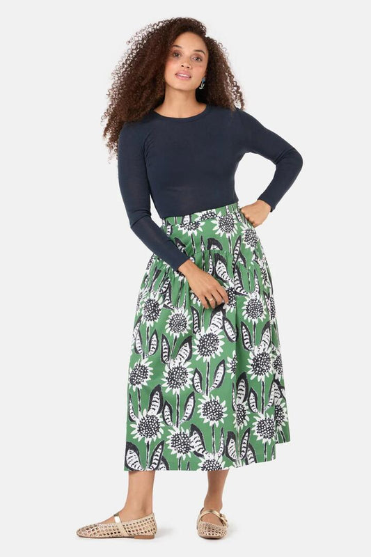 Image of a model wearing Skirts. Productname: Sun Song Skirt in Print colour by brand - Gorman