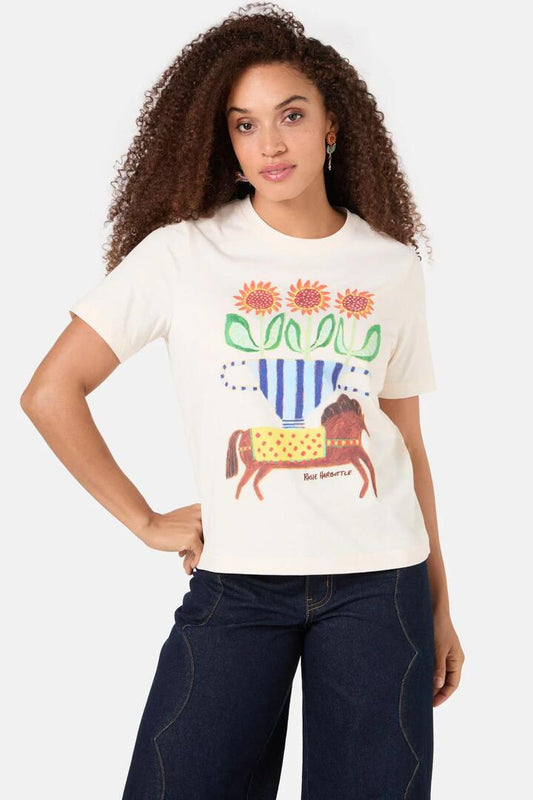 Image of a model wearing Tops. Productname: The Horses Placement Classic Tee in Print colour by brand - Gorman