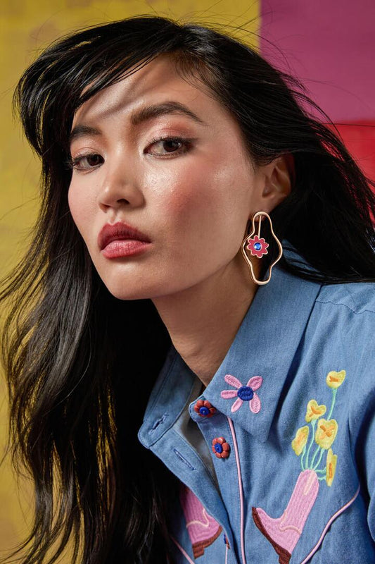 Image of Earrings. Productname: Windowsill Flower Drop Earring in Multi colour by brand - Gorman