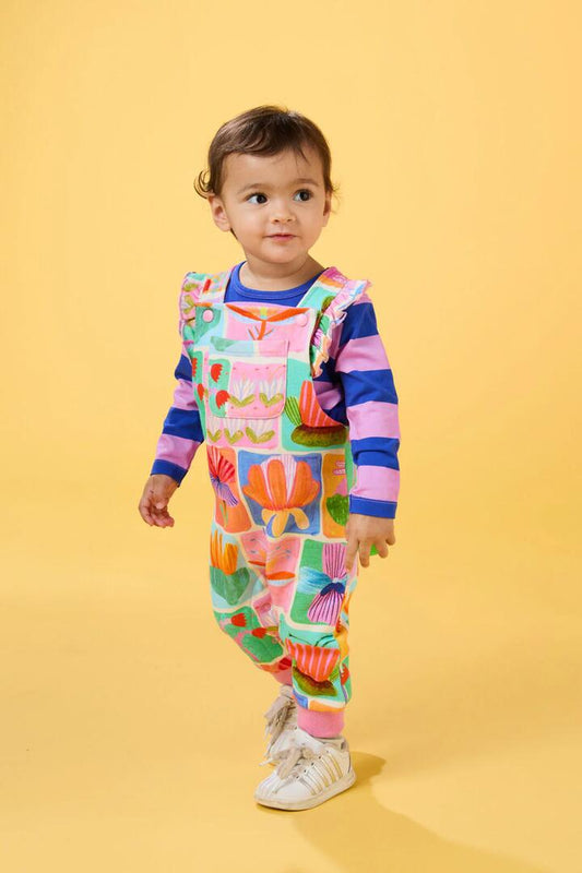 Image of a model wearing Pants. Productname: Wild Blooms Baby Overalls in Multi colour by brand - Gorman