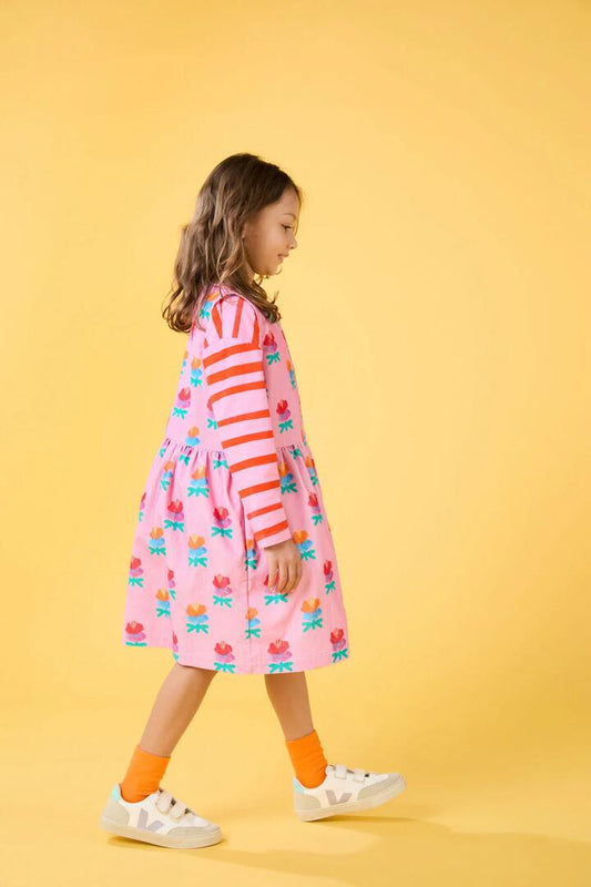 Image of Dresses. Productname: Lotus Flower Kids Cord Dress in Pink colour by brand - Gorman