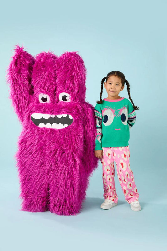 Image of a model wearing Pants. Productname: Pink Leopard Kids Pant in Pink colour by brand - Gorman