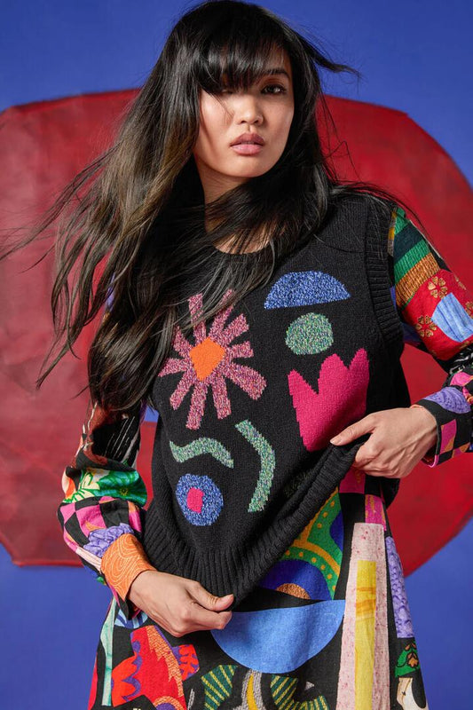 Image of Coats & Jackets. Productname: Crafternoon Knit Vest in Multi colour by brand - Gorman
