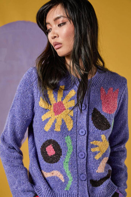 Image of a model wearing Outerwear. Productname: Crafternoon Cardigan in Multi colour by brand - Gorman