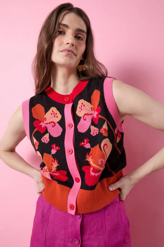 Image of Coats & Jackets. Productname: Flora Aurora Knit Vest in Multi colour by brand - Gorman