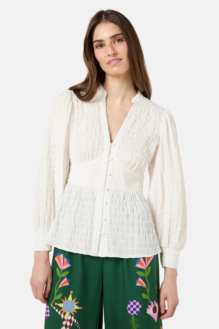 Image of Shirts. Product name - Clover Blouse in White colour by brand - Gorman