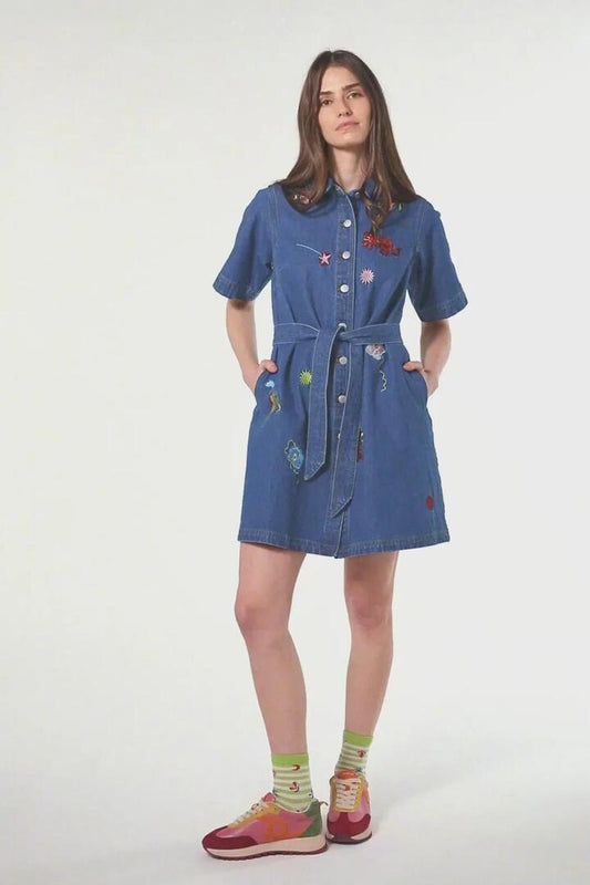 Image of Dresses. Productname: Parade Denim Dress in Mid Blue colour by brand - Gorman