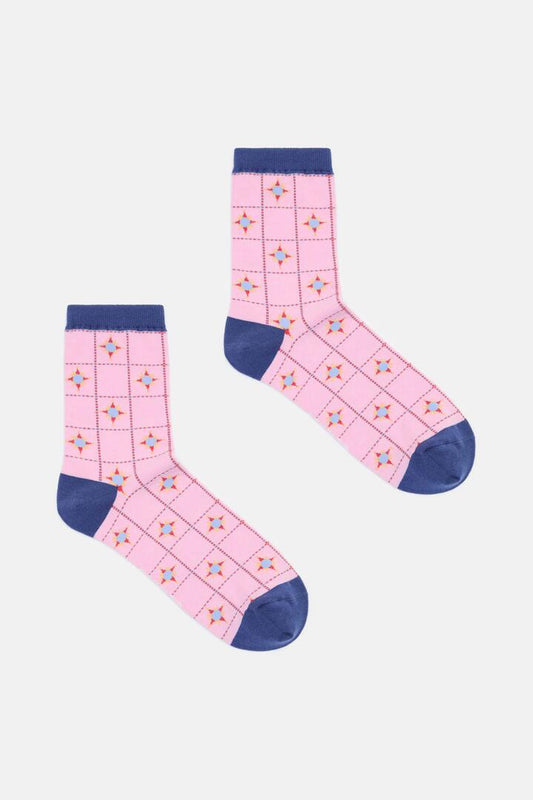 Image of Socks. Productname: Luna Cirque Grid Motif Socks in Multi colour by brand - Gorman