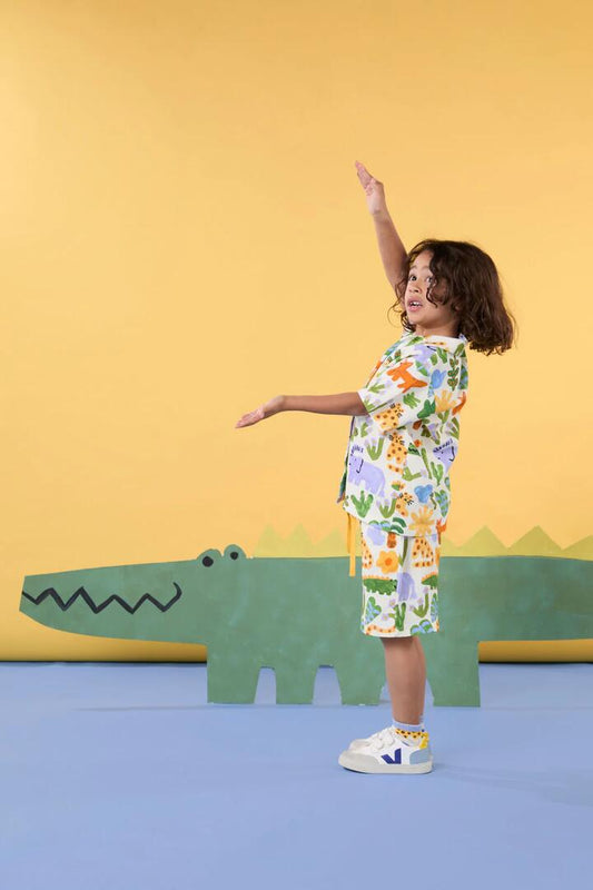 Image of a model wearing Tops. Productname: In The Forest Kids Shirt in Multi colour by brand - Gorman