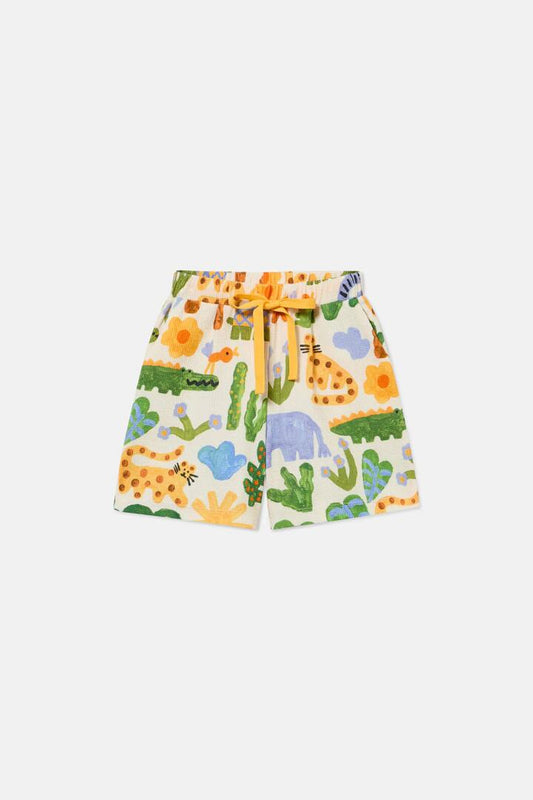 Image of a model wearing Shorts. Productname: In The Forest Kids Short in Multi colour by brand - Gorman
