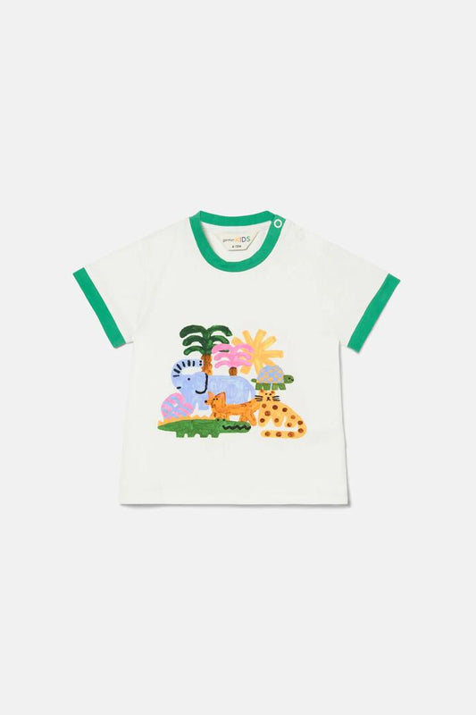 Image of a model wearing Tops. Productname: Forest Baby SS Tee in Multi colour by brand - Gorman
