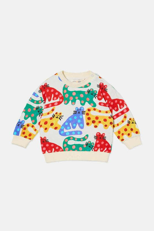 Image of a model wearing Outerwear. Productname: Wiskers Baby Sweater in Cream colour by brand - Gorman