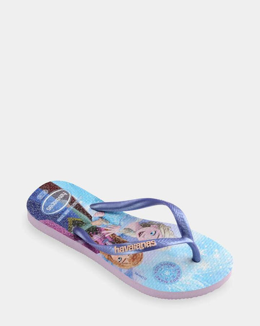 Image of Sandals. Productname: havaianas Girls 3-9 Slim Princess Frozen Thongs Purple Fantasy - in Purple Fantasy colour by brand - Havaianas