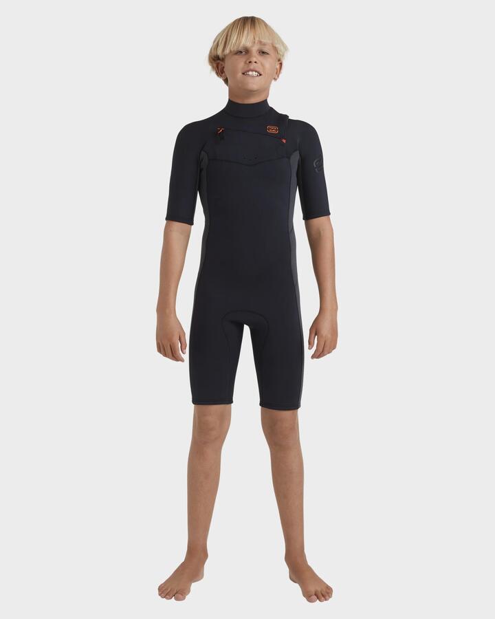 Image of Accessories. Product name - Billabong Boys 8-16 2/2Mm Absolute Natural Chest Zip Gbs Springsuit Graphite in Graphite colour by brand - Billabong