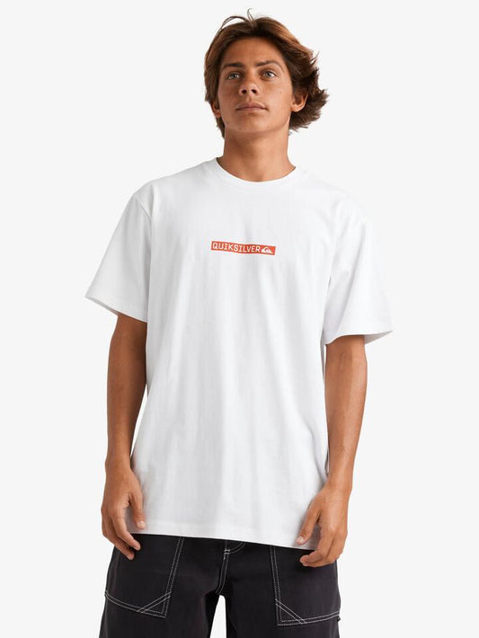 Image of T-Shirts. Product name - Quiksilver Mens Clicker Logo T-Shirt White in White colour by brand - Quiksilver