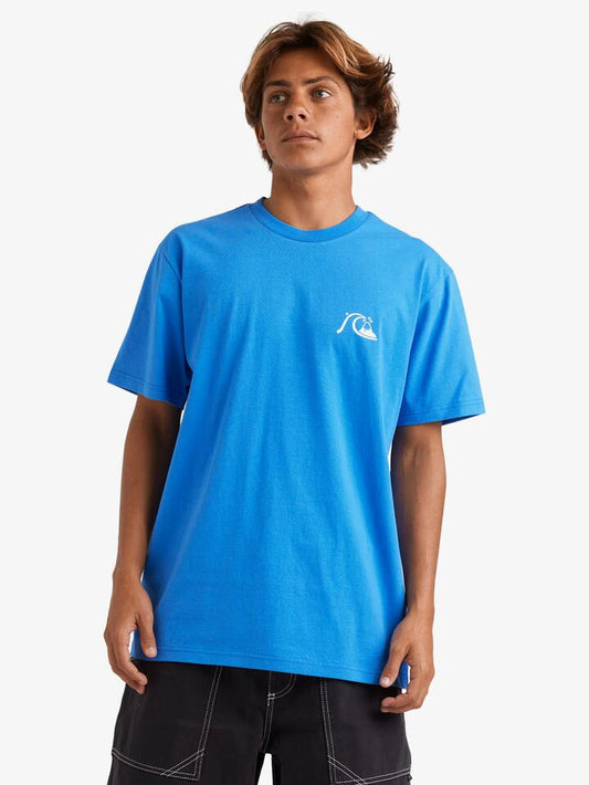 Image of T-Shirts. Productname: Quiksilver Mens Bubble Logo T-Shirt Nebulas Blue - in Nebulas Blue colour by brand - Quiksilver