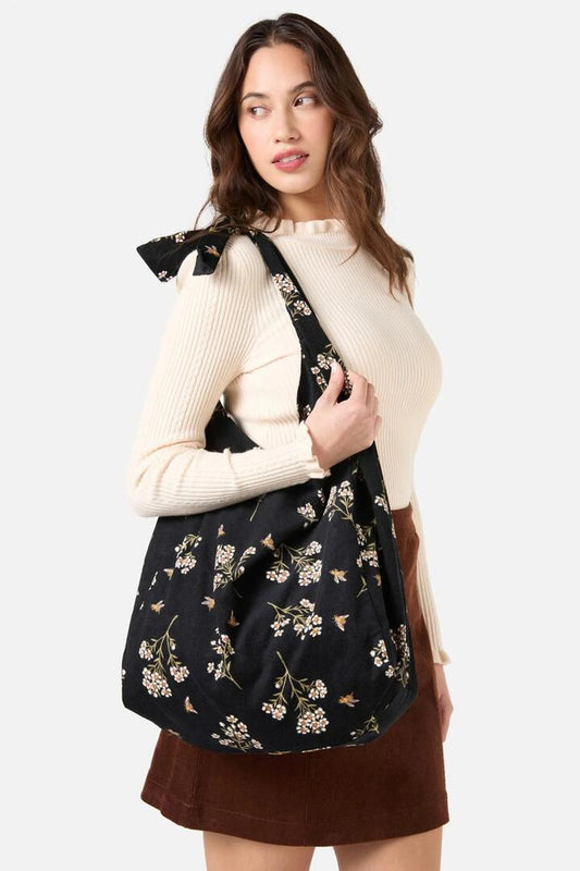 Image of Bags. Productname: Flora Bee Slouchy Bag in Black colour by brand - Princess Highway