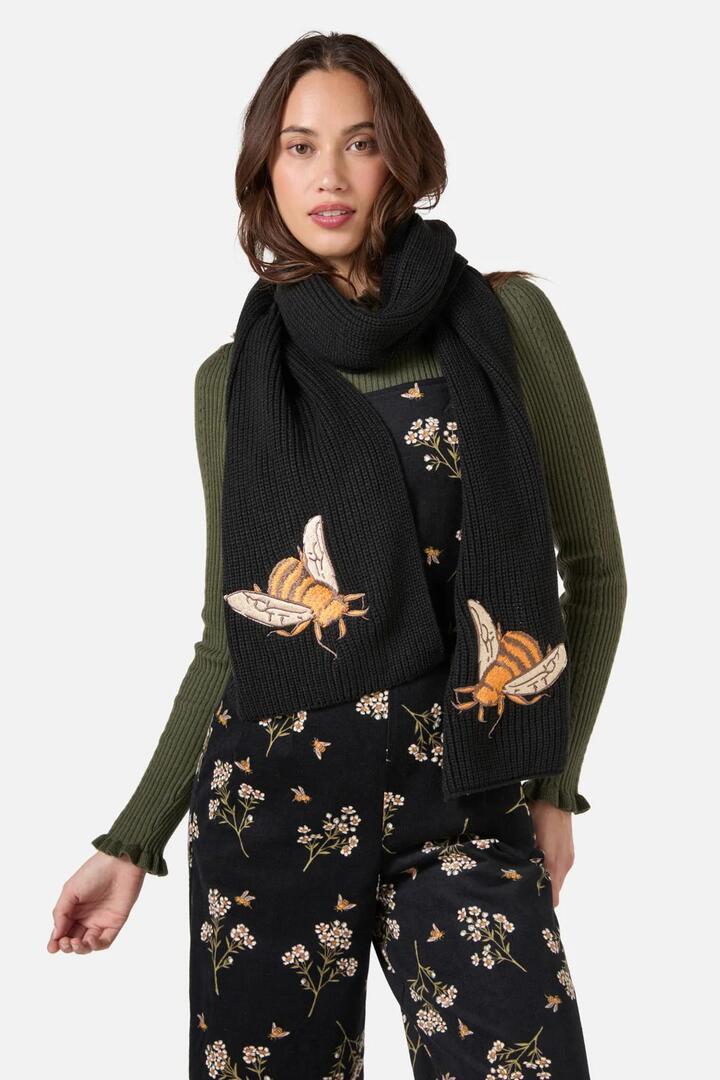 Image of Accessories. Productname: Bee Knit Scarf in Black colour by brand - Princess Highway