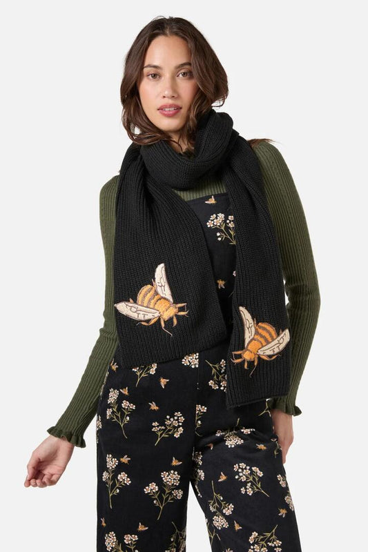 Image of Accessories. Productname: Bee Knit Scarf in Black colour by brand - Princess Highway