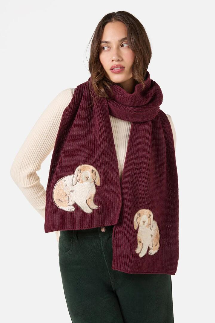 Image of Accessories. Productname: Coco Rabbit Knit Scarf in Burgundy colour by brand - Princess Highway
