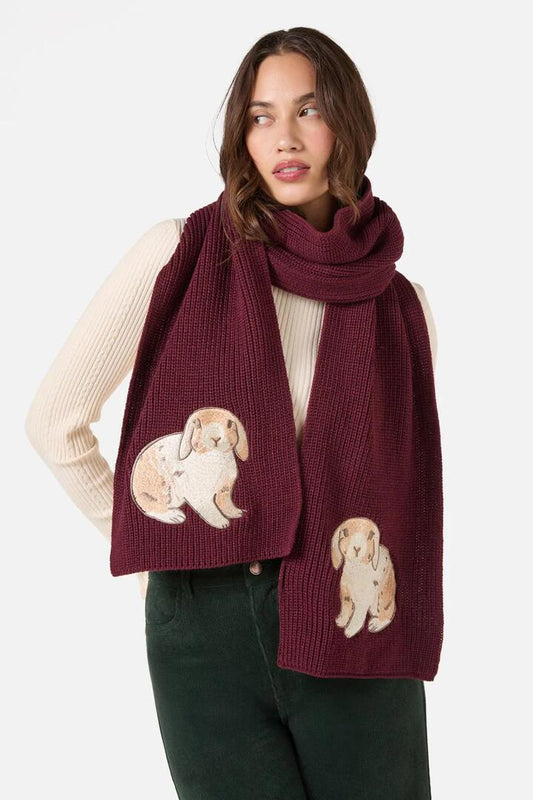 Image of Accessories. Productname: Coco Rabbit Knit Scarf in Burgundy colour by brand - Princess Highway