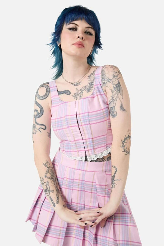 Image of Lingerie. Productname: ETA Tartan Corset in Multi colour by brand - Dangerfield