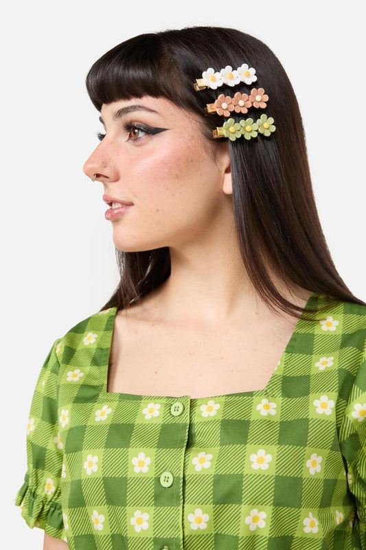 Image of Hair Accessories. Productname: Garden Hedge Hair Clip Set in Multi colour by brand - Dangerfield