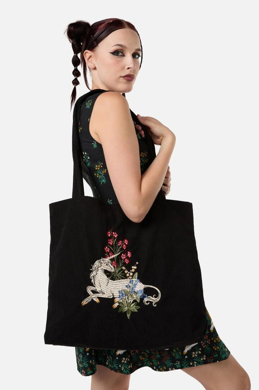 Image of Bags. Productname: Alicorn Cord Tote in Black colour by brand - Dangerfield