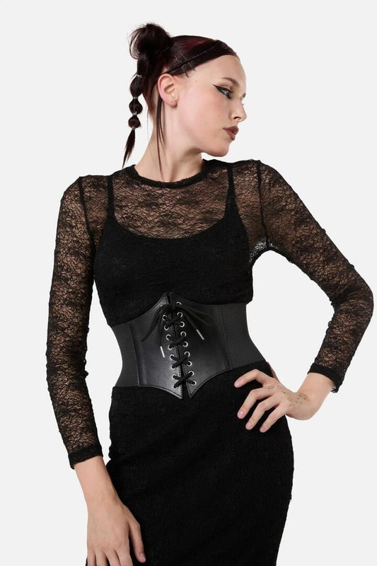 Image of Accessories. Productname: Black Corset Belt in Black colour by brand - Dangerfield
