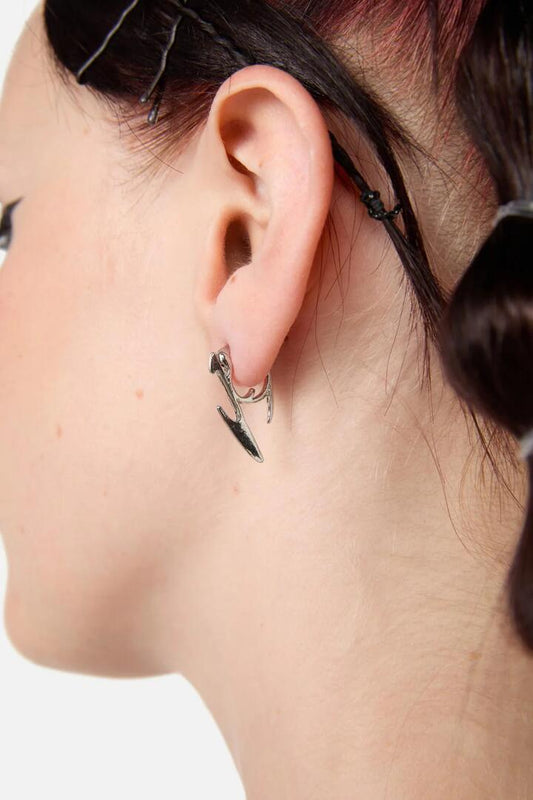 Image of Earrings. Productname: Cyber Hoop Earrings in Silver colour by brand - Dangerfield
