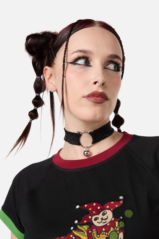 Image of Jewelry. Productname: Ruffle Cat Choker in Black colour by brand - Black Friday