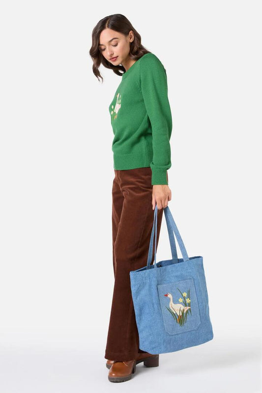 Image of Bags. Productname: Lucy Goosey Denim Tote in Indigo colour by brand - Princess Highway