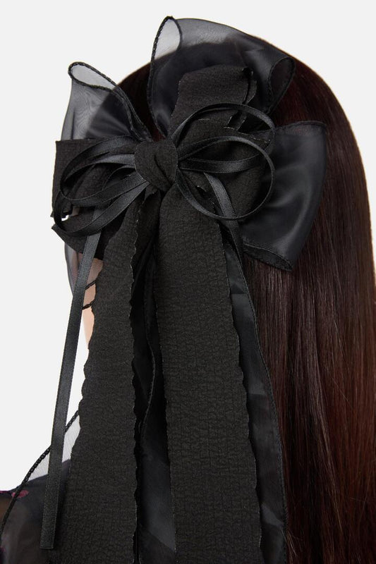 Image of Hair Accessories. Productname: Large Layered Bow in Black colour by brand - Black Friday