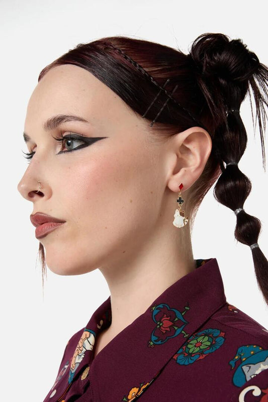 Image of Earrings. Productname: Kitty Card Earrings in Multi colour by brand - Black Friday