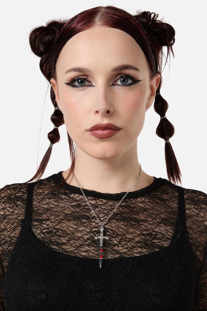Image of Necklaces. Productname: Viking Sword Necklace in Silver colour by brand - Dangerfield