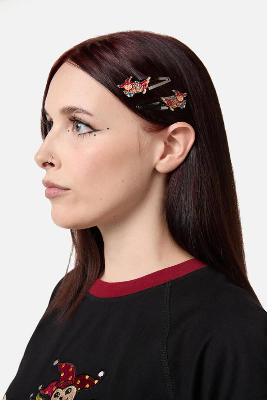 Image of Hair Accessories. Productname: Puppet Show Hair Clips in Red colour by brand - Black Friday