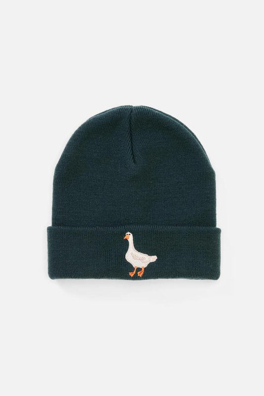 Image of Hats. Productname: Lucy Goosey Embroidered Beanie in Midnight colour by brand - Princess Highway