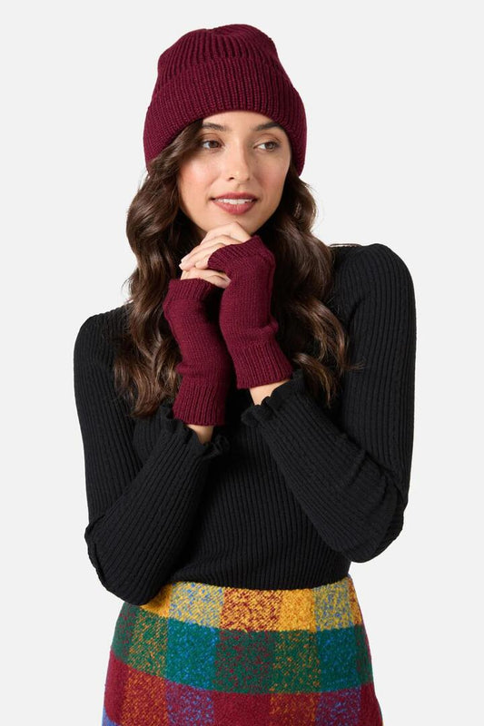 Image of Hats. Productname: Dark Red Rib Beanie in Dark Red colour by brand - Princess Highway