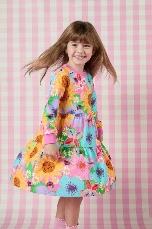 Image of a model wearing Dress. Productname: Sunflower Kids Dress in Multi colour by brand - Princess Highway Kids
