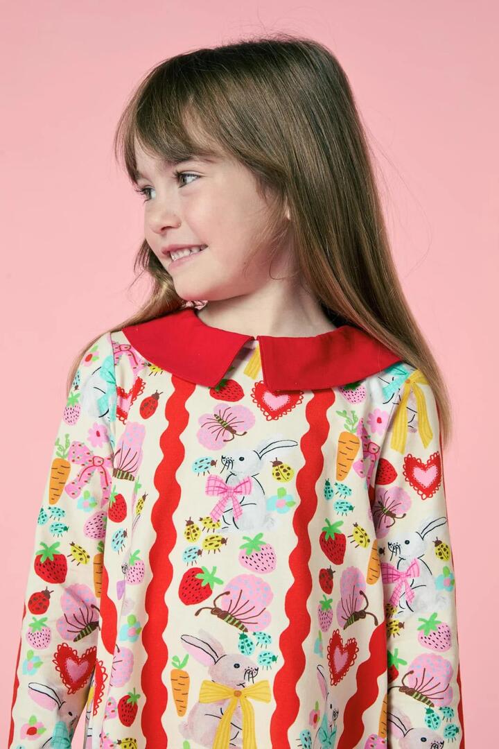Image of Dresses. Product name - Bunny Stripe Kids Dress in Multi colour by brand - Princess Highway Kids