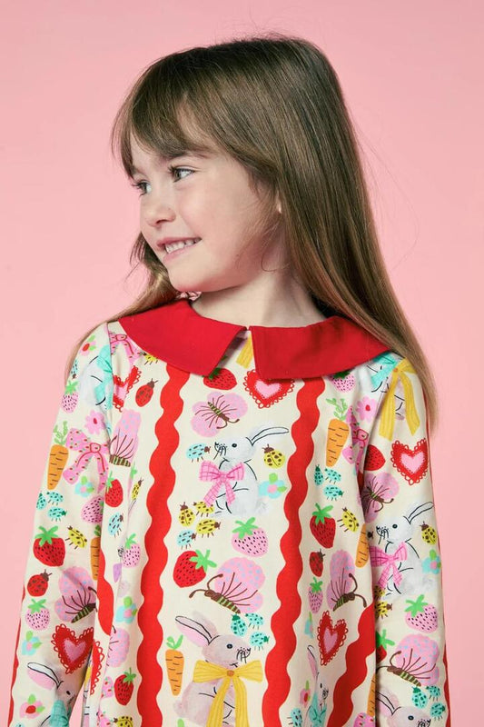 Image of Dresses. Product name - Bunny Stripe Kids Dress in Multi colour by brand - Princess Highway Kids