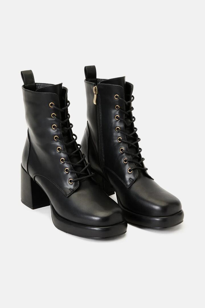 Image of Boots. Productname: Black Platform Lace Up Boot in Black colour by brand - Princess Highway
