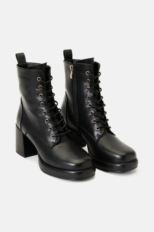 Image of Boots. Productname: Black Platform Lace Up Boot in Black colour by brand - Princess Highway